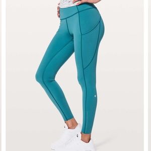 Lululemon Fast & Free 7/8 Tight II *Nulux 25" Pacific Teal Size 6 EUC